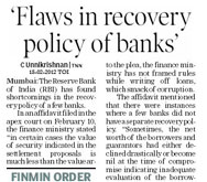 Flaws in bank recoverery